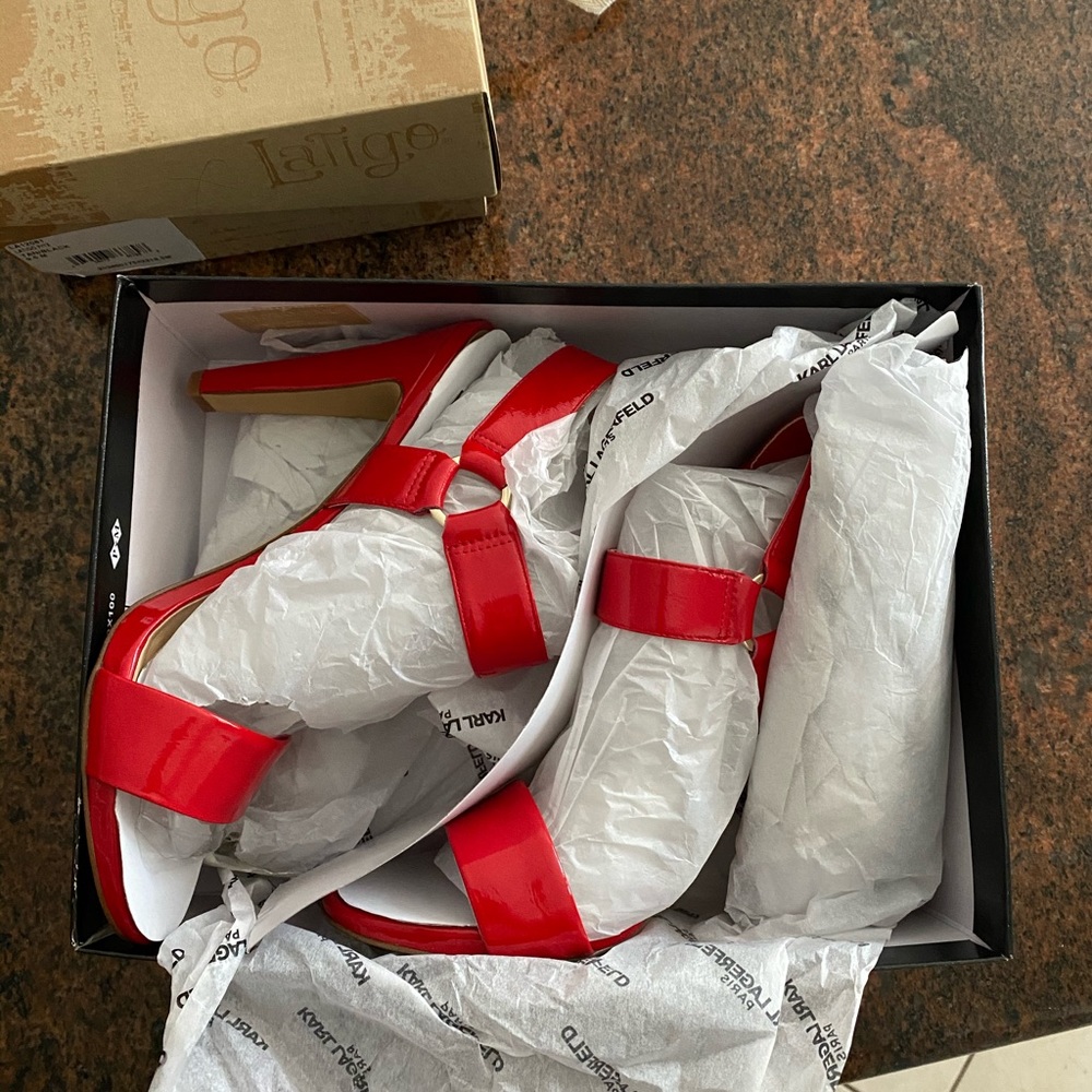 BRAND NEW!!! Karl Lagerfield Paris red heels
